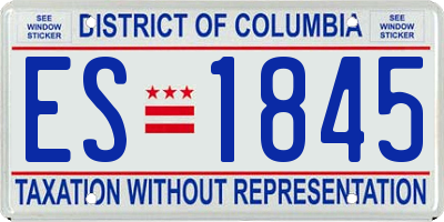 DC license plate ES1845