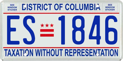 DC license plate ES1846