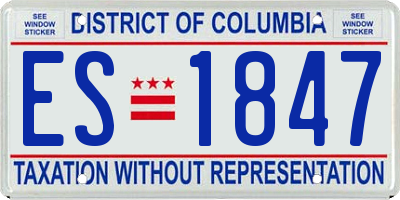 DC license plate ES1847