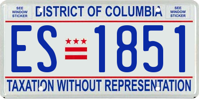 DC license plate ES1851