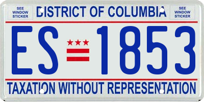DC license plate ES1853