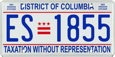 DC license plate ES1855