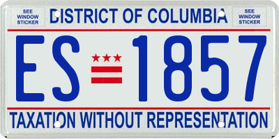 DC license plate ES1857