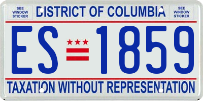 DC license plate ES1859