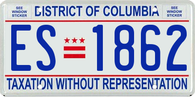 DC license plate ES1862
