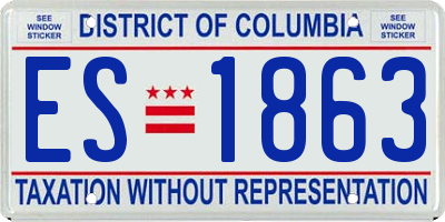 DC license plate ES1863