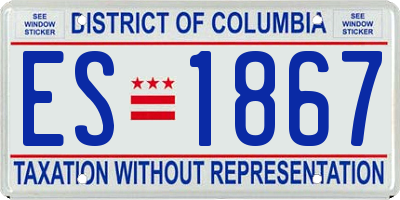 DC license plate ES1867