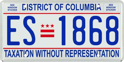 DC license plate ES1868