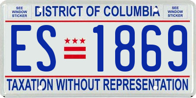 DC license plate ES1869