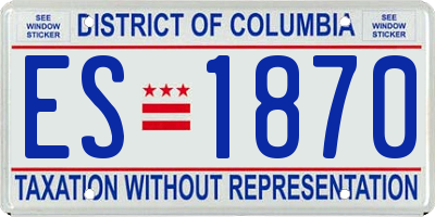 DC license plate ES1870