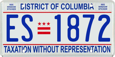 DC license plate ES1872