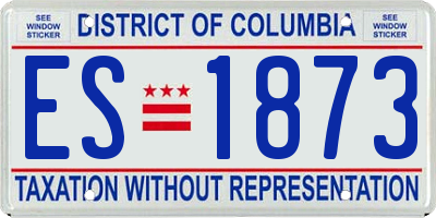 DC license plate ES1873