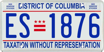 DC license plate ES1876