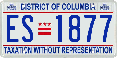 DC license plate ES1877