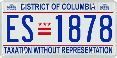 DC license plate ES1878