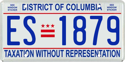 DC license plate ES1879