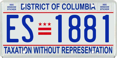 DC license plate ES1881