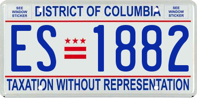 DC license plate ES1882
