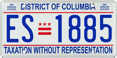 DC license plate ES1885