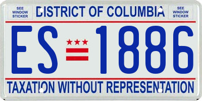 DC license plate ES1886