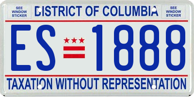 DC license plate ES1888