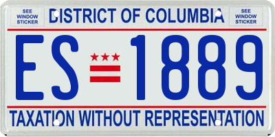 DC license plate ES1889