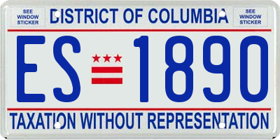 DC license plate ES1890