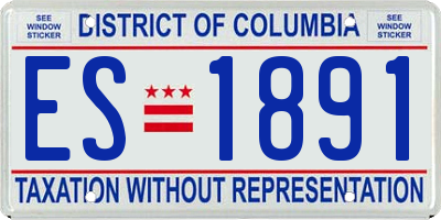 DC license plate ES1891