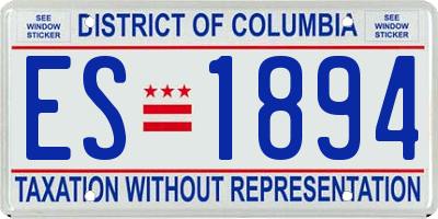 DC license plate ES1894