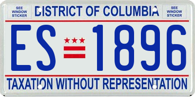 DC license plate ES1896