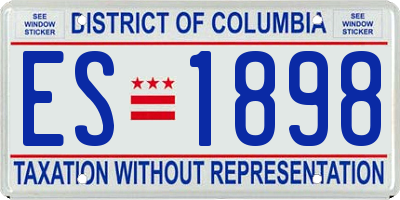 DC license plate ES1898