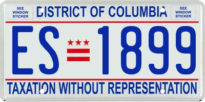 DC license plate ES1899
