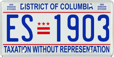 DC license plate ES1903
