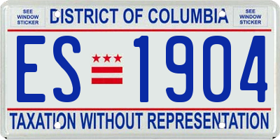 DC license plate ES1904