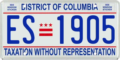 DC license plate ES1905
