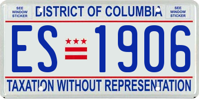 DC license plate ES1906