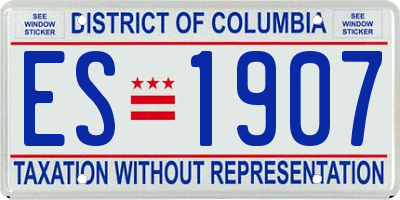 DC license plate ES1907