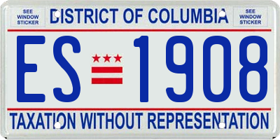 DC license plate ES1908