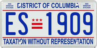DC license plate ES1909