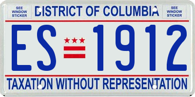 DC license plate ES1912