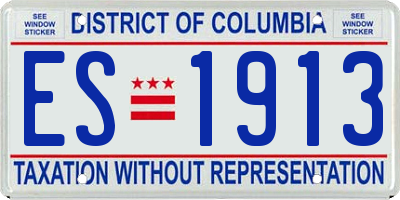 DC license plate ES1913