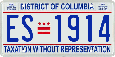 DC license plate ES1914