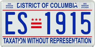 DC license plate ES1915