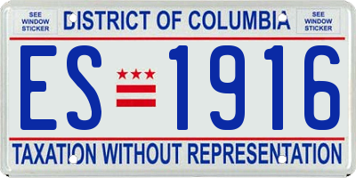 DC license plate ES1916