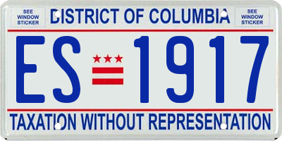 DC license plate ES1917
