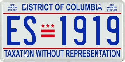 DC license plate ES1919