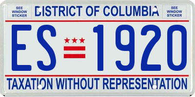 DC license plate ES1920