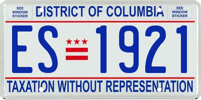 DC license plate ES1921
