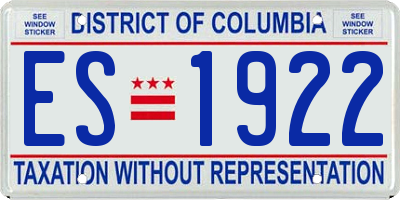 DC license plate ES1922