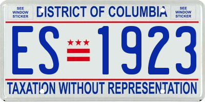 DC license plate ES1923